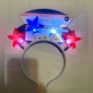 Red , white , blue light up star head band 3 modes